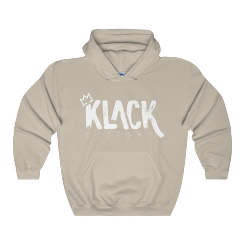 KLACK (white) LOGO Heavy Blend Hooded Sweatshirt